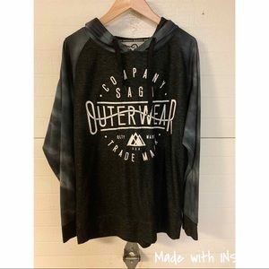 Saga Outerwear Mens Large Black Hoodie Ski